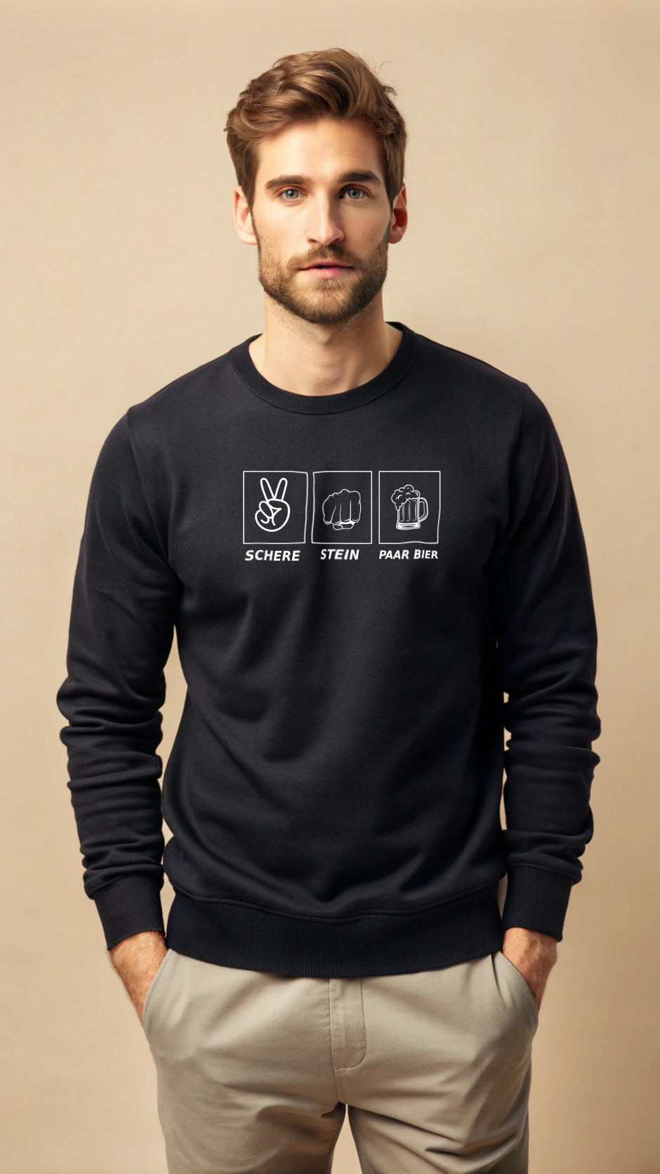 Sweatshirt "Schere, Stein, paar Bier" Herren