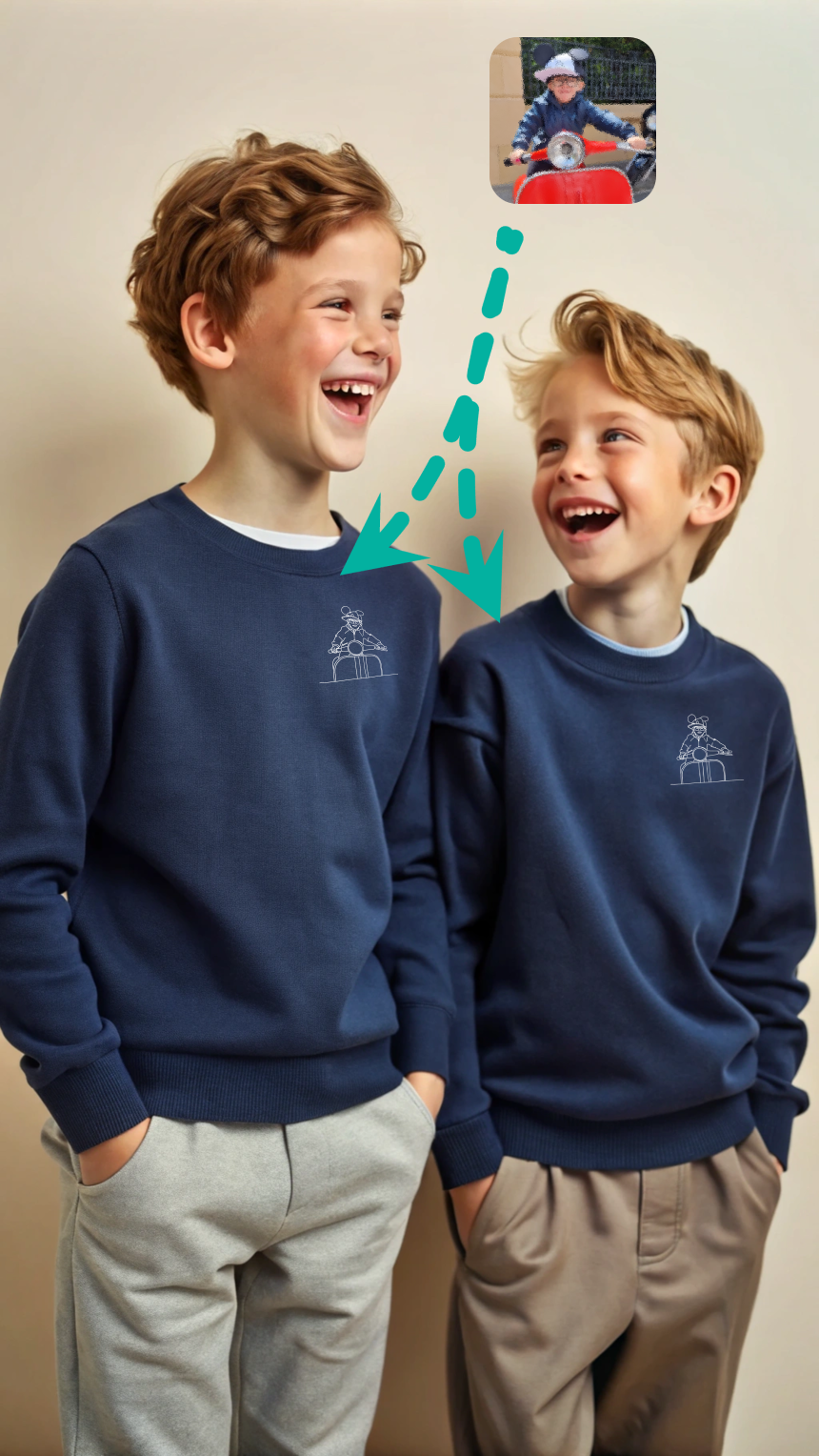 Sweatshirt Lineart Doppelpack Kinder