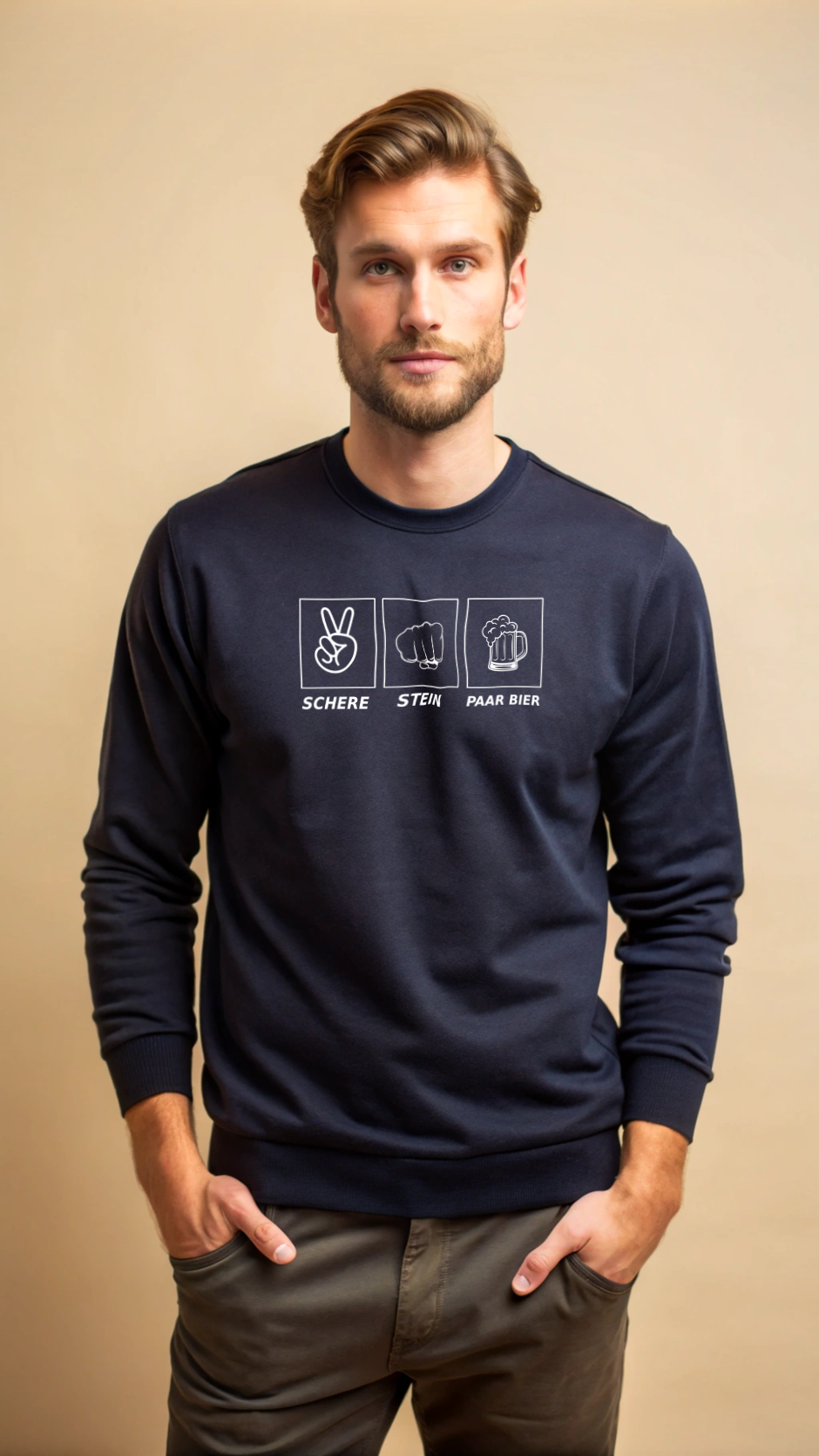 Sweatshirt "Schere, Stein, paar Bier" Herren