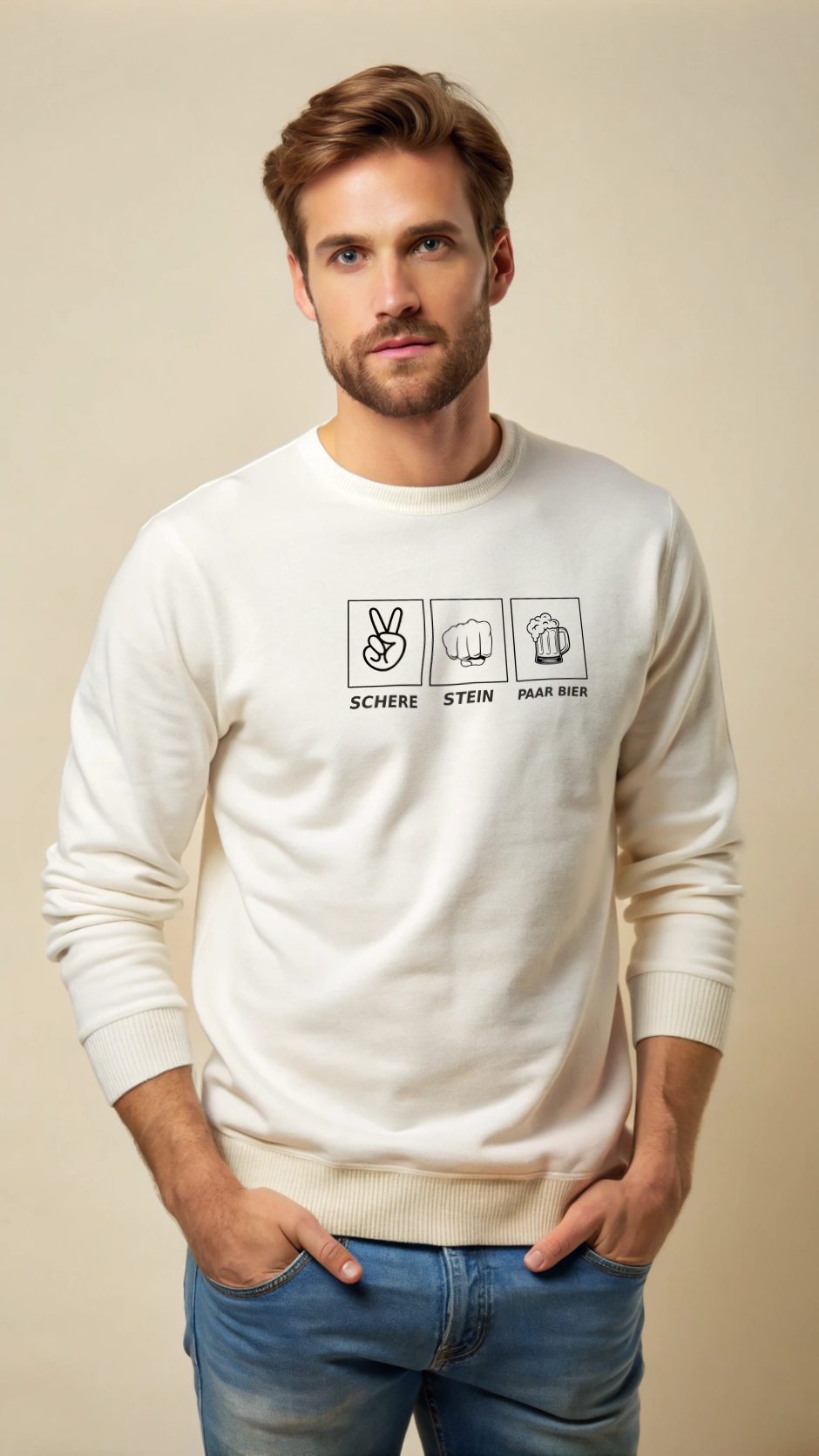 Sweatshirt "Schere, Stein, paar Bier" Herren