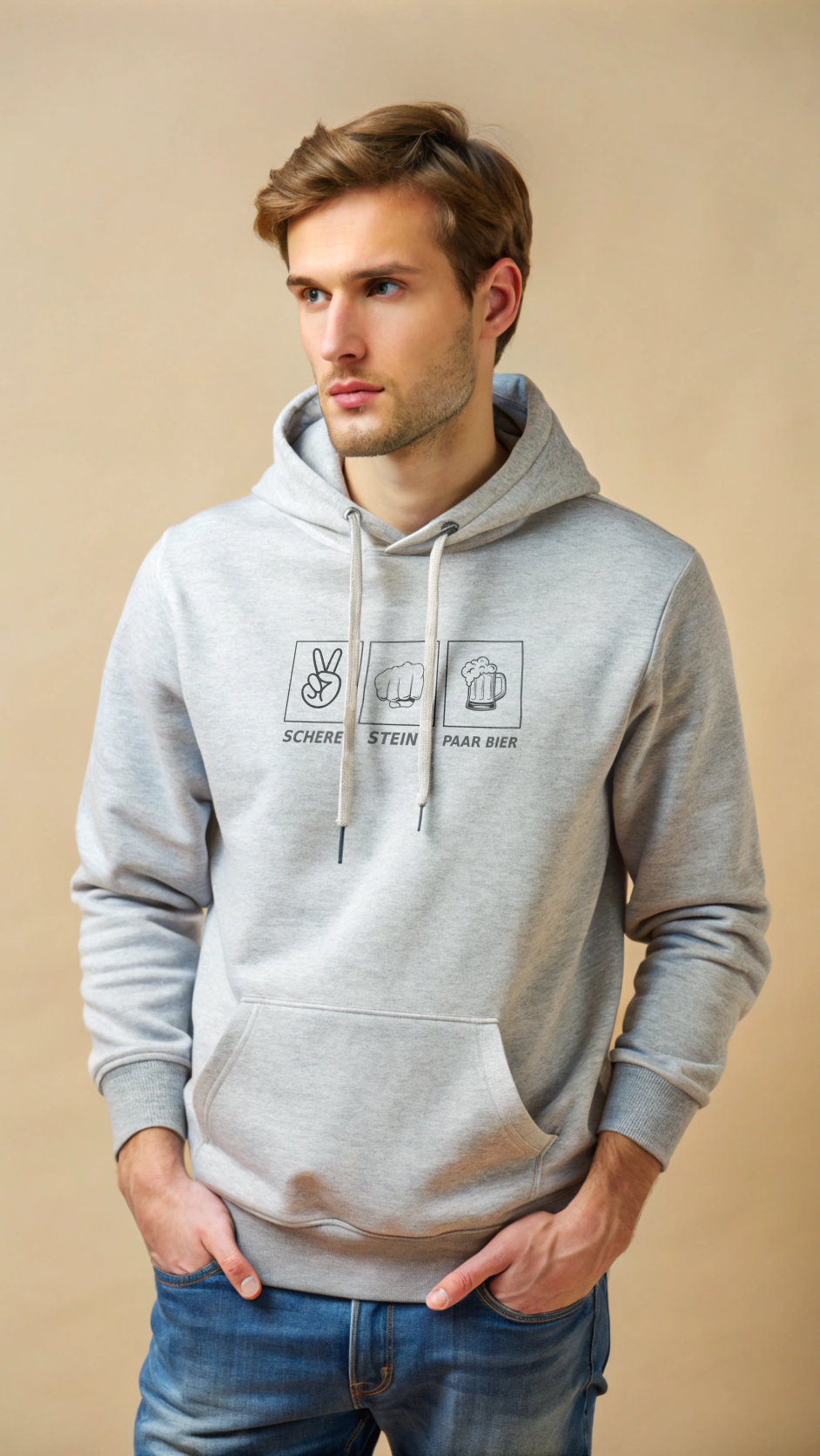 Hoodie "Schere, Stein, paar Bier" Herren